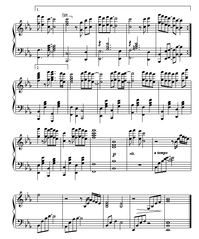 记事本钢琴曲谱（图3）