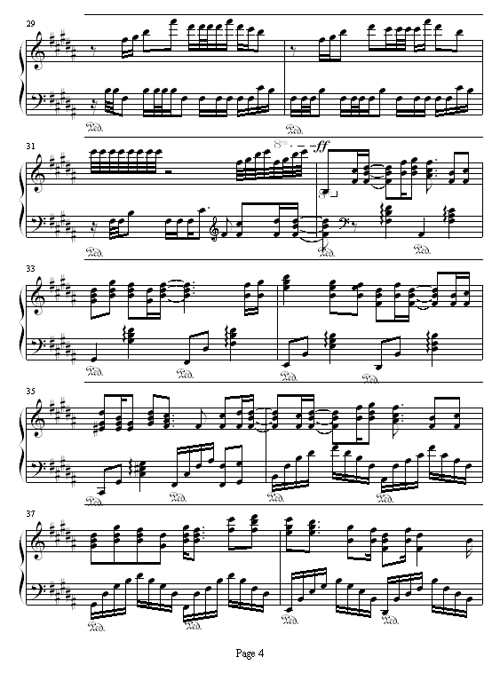 发如雪(修改版)-周杰伦钢琴曲谱（图4）