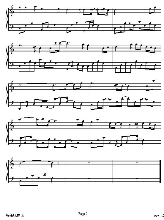 掌声响起来-梁静茹钢琴曲谱（图2）