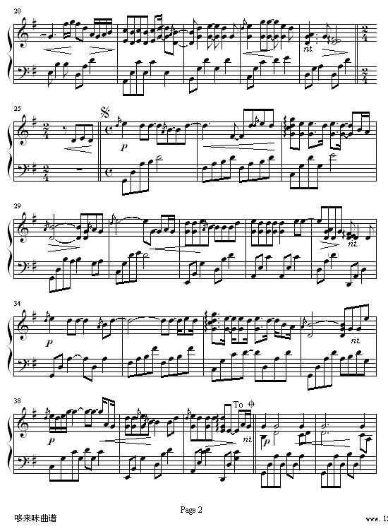 街角的祝福-陈冠宇钢琴曲谱（图2）