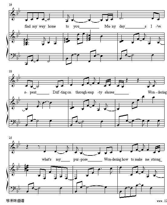 Journey - 弹唱版-张韶涵钢琴曲谱（图3）