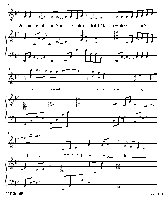 Journey - 弹唱版-张韶涵钢琴曲谱（图7）