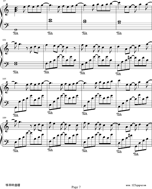 小手拉大手-梁静茹钢琴曲谱（图7）