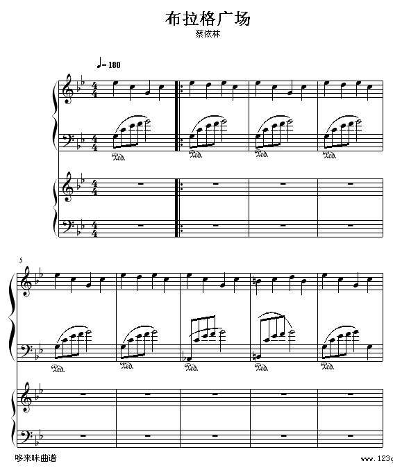 布拉格广场-蔡依林钢琴曲谱（图1）