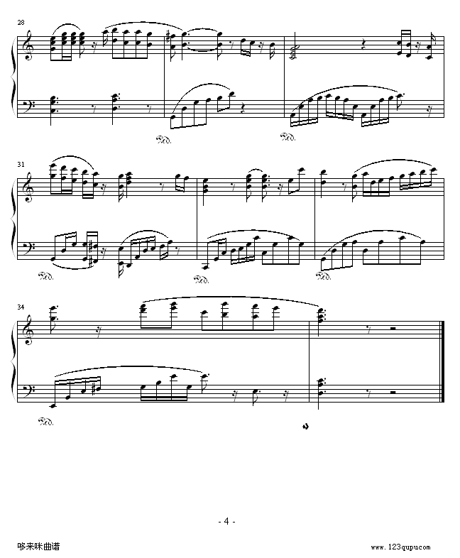感恩的心-欧阳菲菲钢琴曲谱（图4）