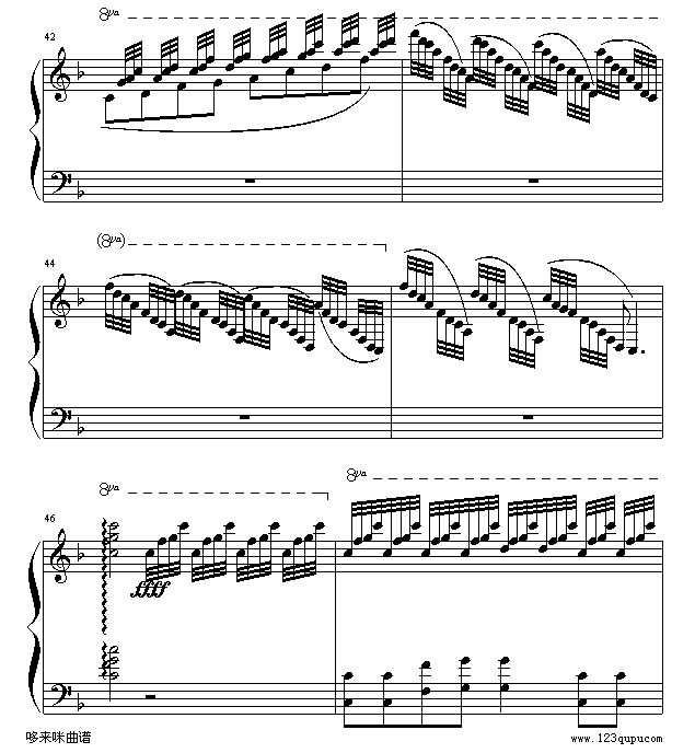 弯弯的月亮-刘欢钢琴曲谱（图5）