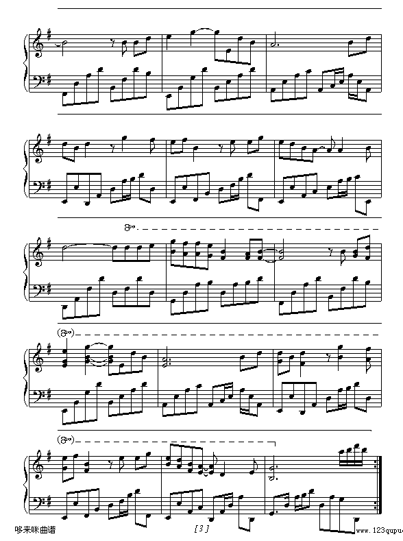 两只蝴蝶-何初-庞龙钢琴曲谱（图3）