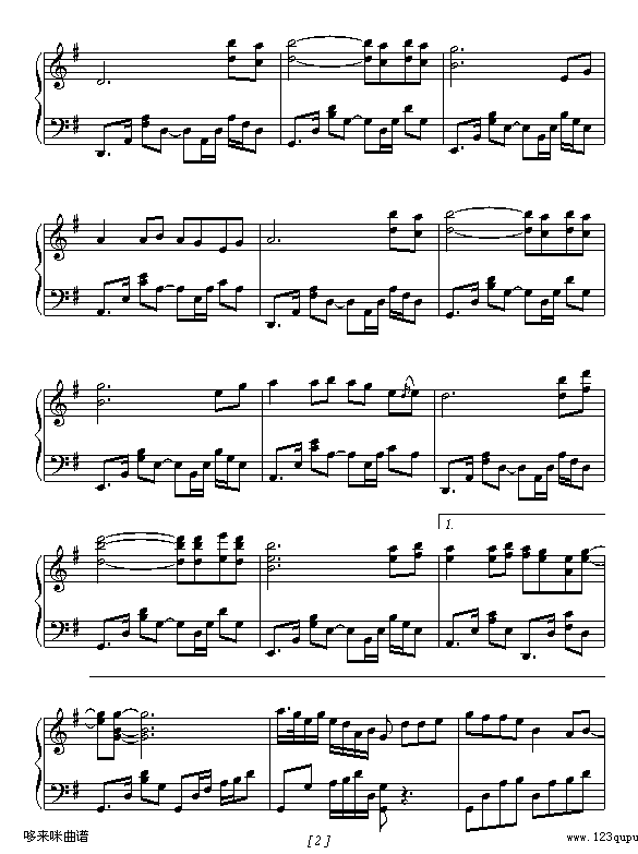 两只蝴蝶-何初-庞龙钢琴曲谱（图2）