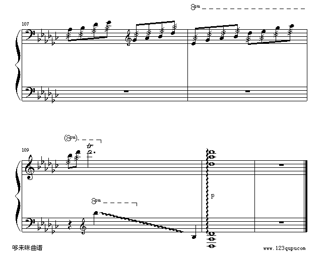 弯弯的月亮-刘欢钢琴曲谱（图18）