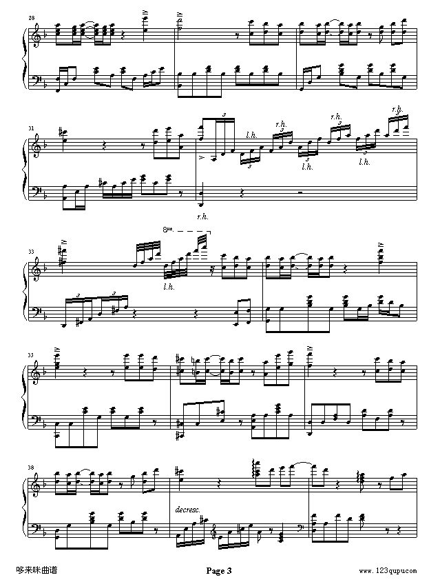 大会堂演奏厅-李克勤钢琴曲谱（图3）