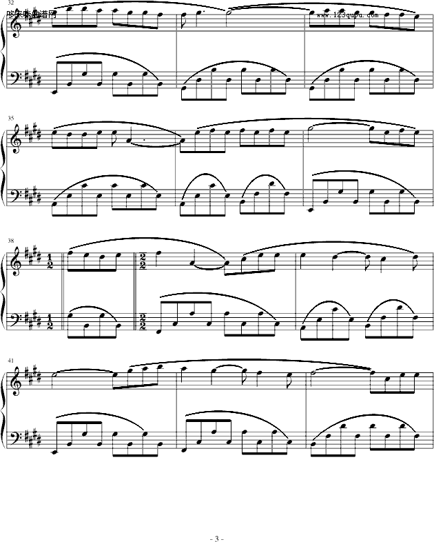 午后的出发-克莱德曼钢琴曲谱（图3）