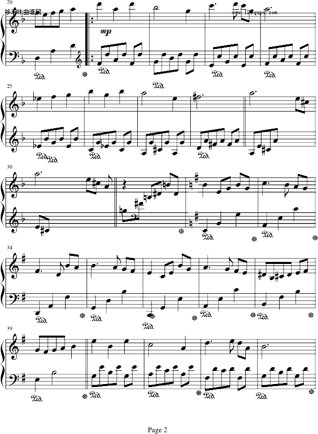 林中漫步-克莱德曼钢琴曲谱（图2）