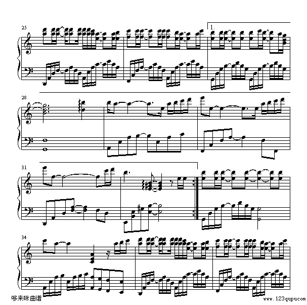 天亮了-韩红钢琴曲谱（图3）