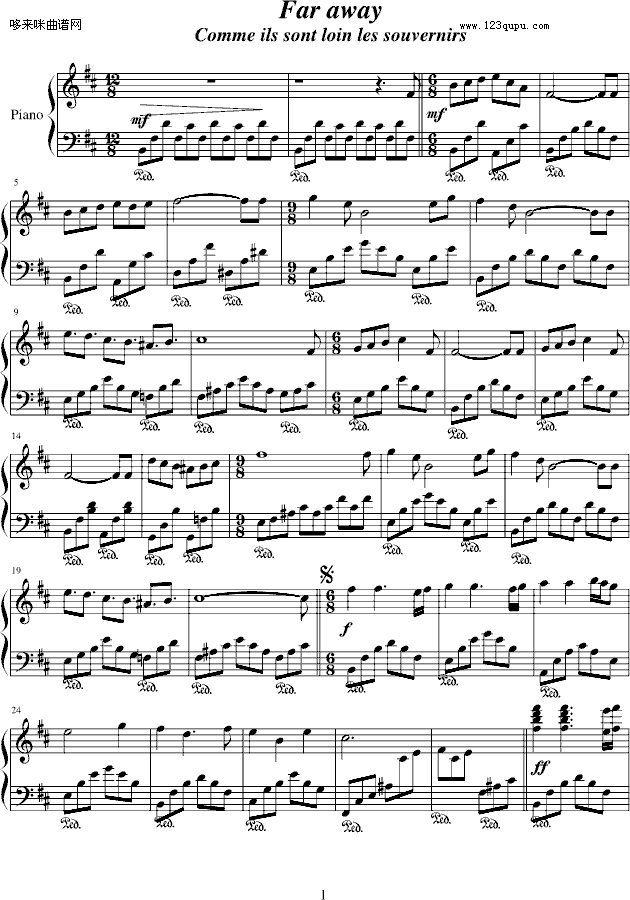 远方-克莱德曼钢琴曲谱（图1）