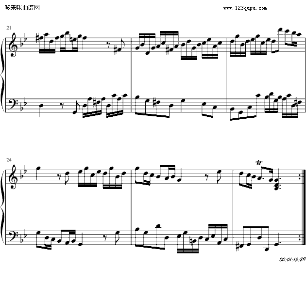 阿勒曼德舞曲-亨德尔钢琴曲谱（图3）