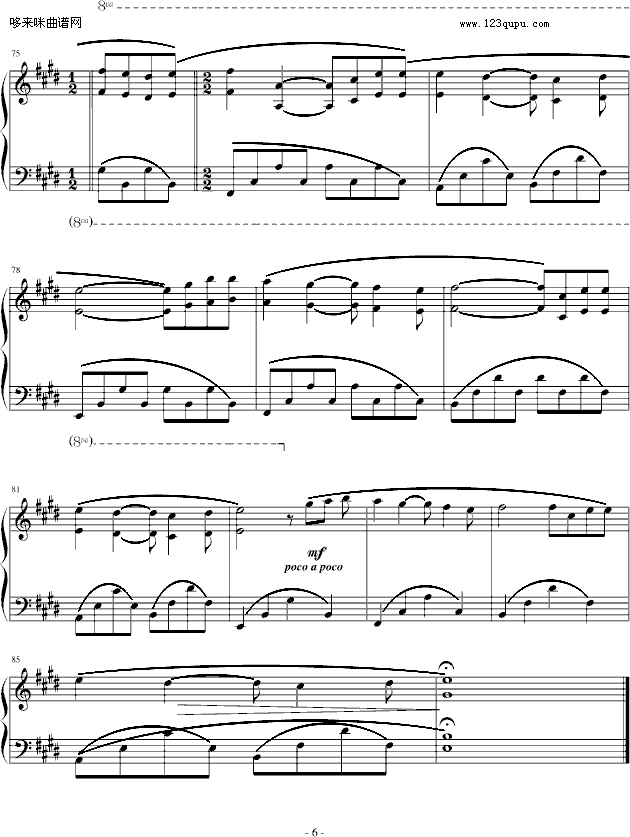 午后的出发-克莱德曼钢琴曲谱（图6）