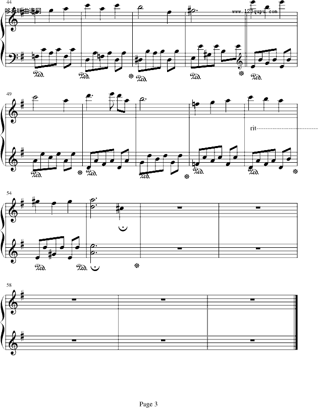 林中漫步-克莱德曼钢琴曲谱（图3）