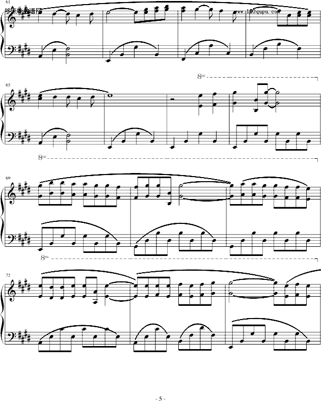 午后的出发-克莱德曼钢琴曲谱（图5）