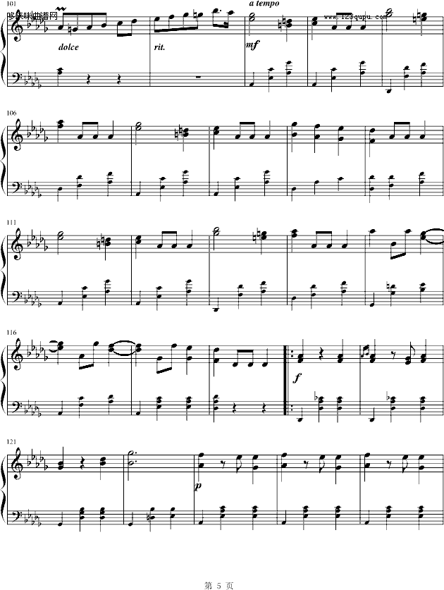 华丽的大圆舞曲-肖邦钢琴曲谱（图5）