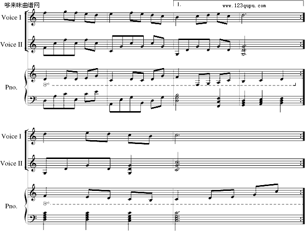 渔翁( Minuet in C)-巴赫钢琴曲谱（图2）