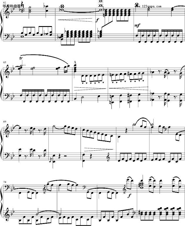 莫扎特第四十号交响曲（第一乐章）-莫扎特钢琴曲谱（图3）