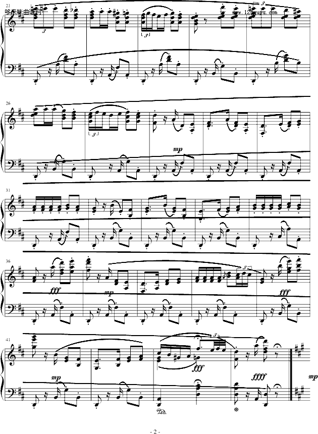 卡门组曲-《哈巴涅拉舞曲》-比才钢琴曲谱（图2）
