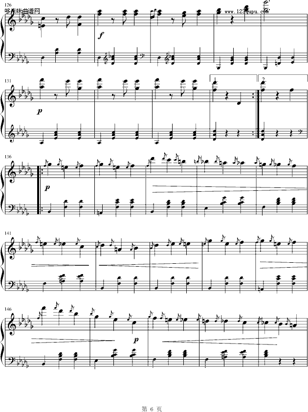 华丽的大圆舞曲-肖邦钢琴曲谱（图6）