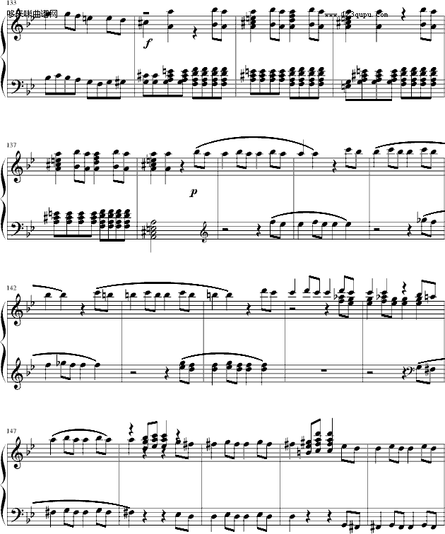 莫扎特第四十号交响曲（第一乐章）-莫扎特钢琴曲谱（图8）