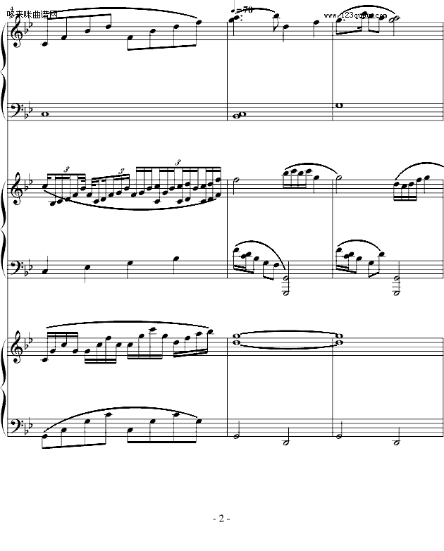 望江南-中国名曲钢琴曲谱（图2）
