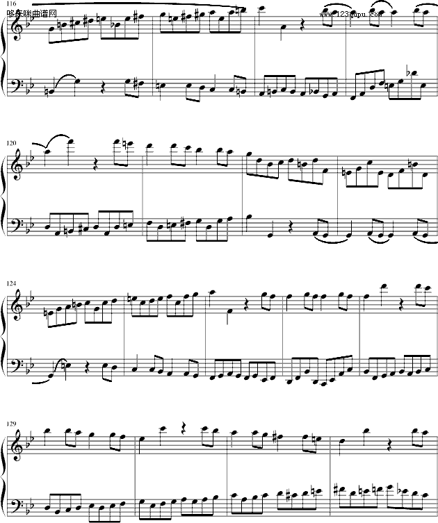 莫扎特第四十号交响曲（第一乐章）-莫扎特钢琴曲谱（图7）