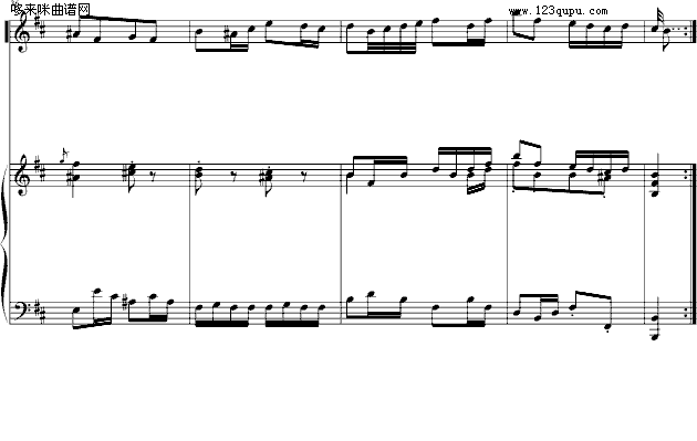 巴赫第二组曲中《嬉戏曲》-巴赫钢琴曲谱（图3）