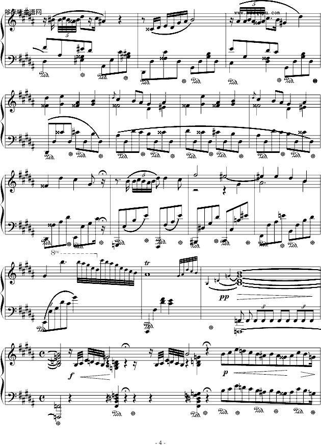B大调夜曲Op.32 No.1-肖邦钢琴曲谱（图4）