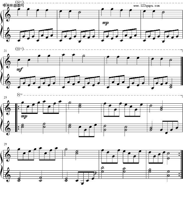 小星星-莫扎特钢琴曲谱（图2）