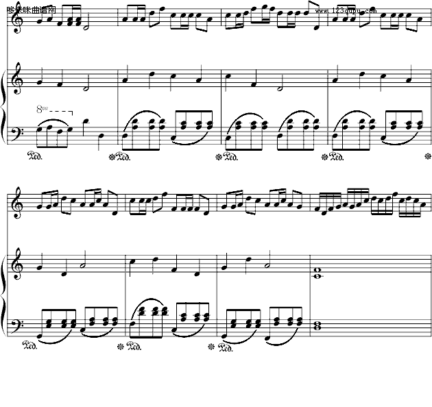 赛马...-中国名曲钢琴曲谱（图4）