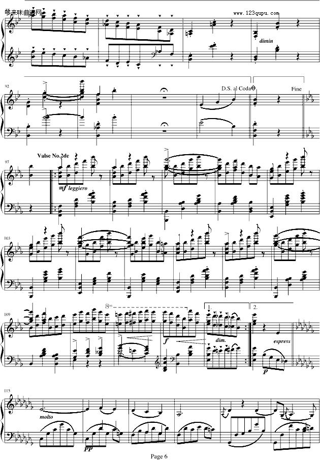 蓝色多瑙河-Schulz-Evler改编-约翰·斯特劳斯钢琴曲谱（图6）