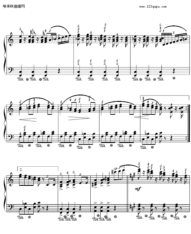 西班牙舞曲-小光版-肖斯塔科维奇钢琴曲谱（图3）