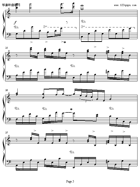 水边的阿狄丽娜-HK375-克莱德曼钢琴曲谱（图5）