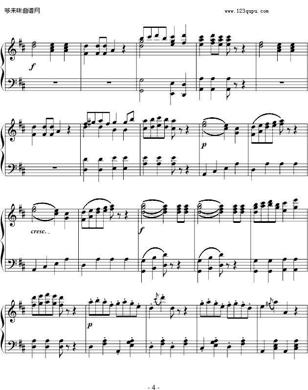 加沃特舞曲-完整版-戈塞克钢琴曲谱（图4）
