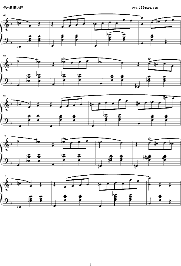 华丽的圆舞曲第三首（小猫圆舞曲）-肖邦钢琴曲谱（图4）