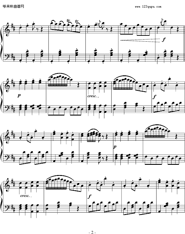 加沃特舞曲-完整版-戈塞克钢琴曲谱（图2）