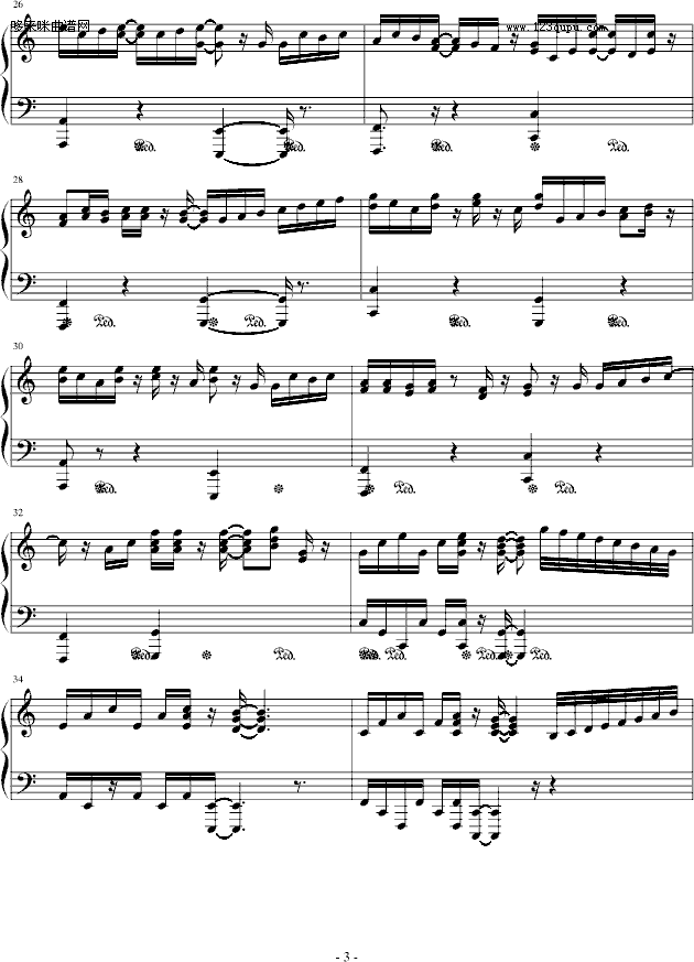 卡农-新版-帕赫贝尔-Pachelbel钢琴曲谱（图3）