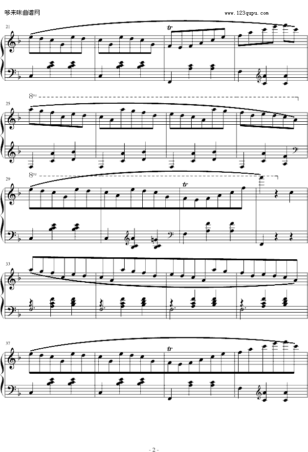 华丽的圆舞曲第三首（小猫圆舞曲）-肖邦钢琴曲谱（图2）