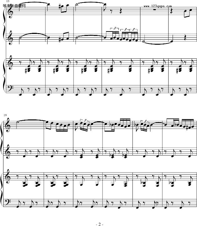 西班牙斗牛舞曲-（四手联弹）-马基纳钢琴曲谱（图2）