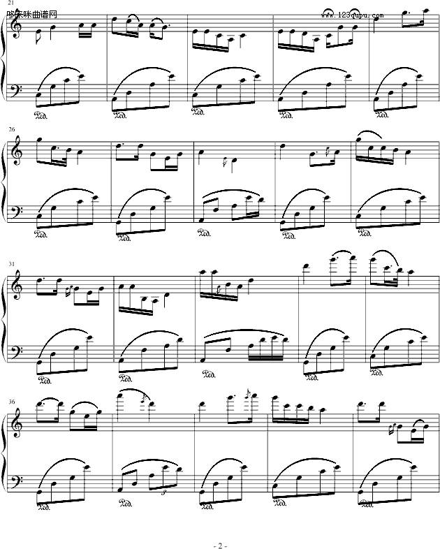 思乡曲-马思聪钢琴曲谱（图2）