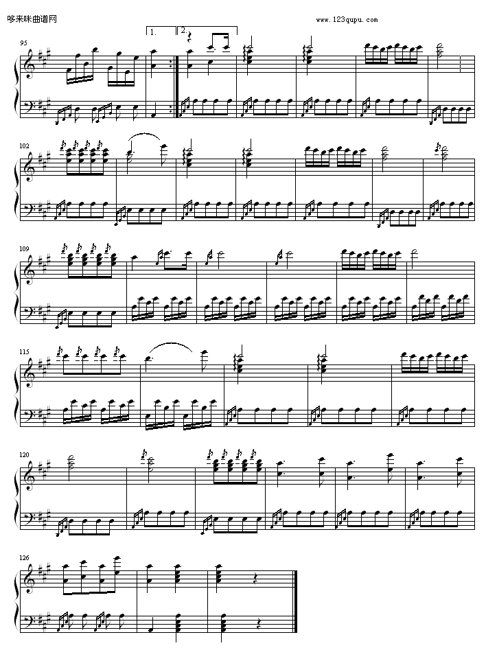 土耳其进行曲-（原版）-莫扎特钢琴曲谱（图4）