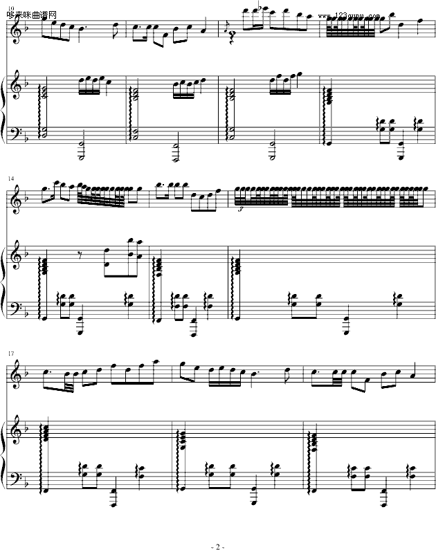 望江南（钢琴/古筝）-中国名曲钢琴曲谱（图2）