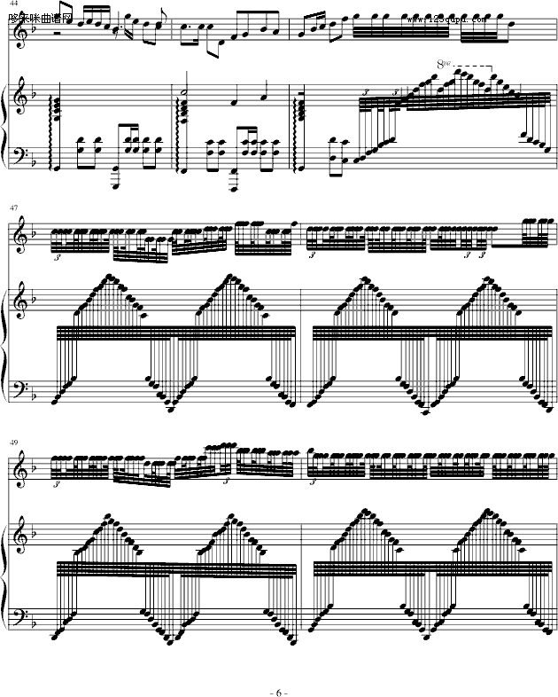 望江南（钢琴/古筝）-中国名曲钢琴曲谱（图6）
