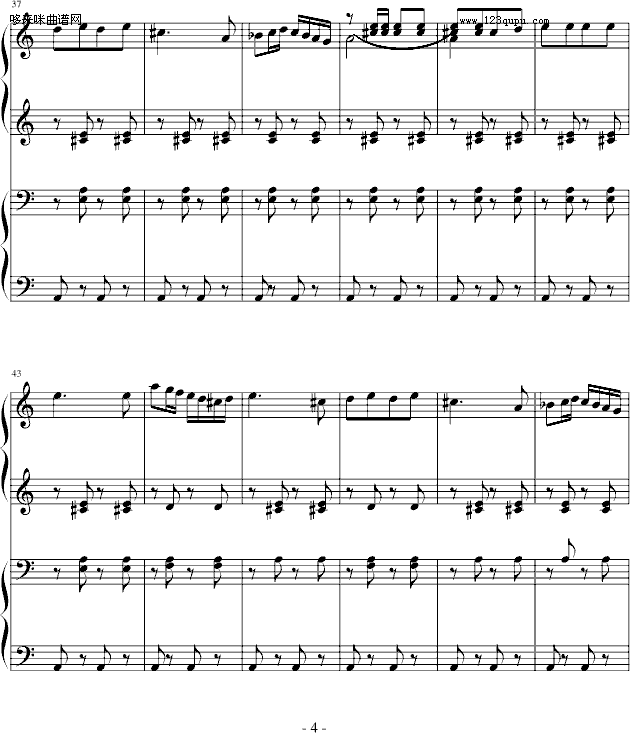 西班牙斗牛舞曲-（四手联弹）-马基纳钢琴曲谱（图4）