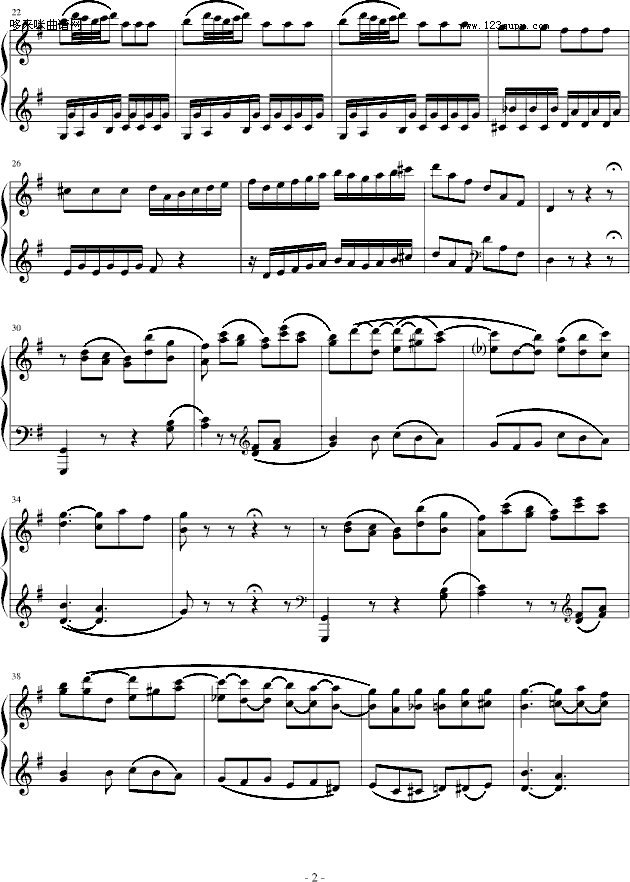 e小调奏鸣曲第一乐章-海顿钢琴曲谱（图2）