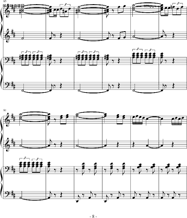 西班牙斗牛舞曲-（四手联弹）-马基纳钢琴曲谱（图8）